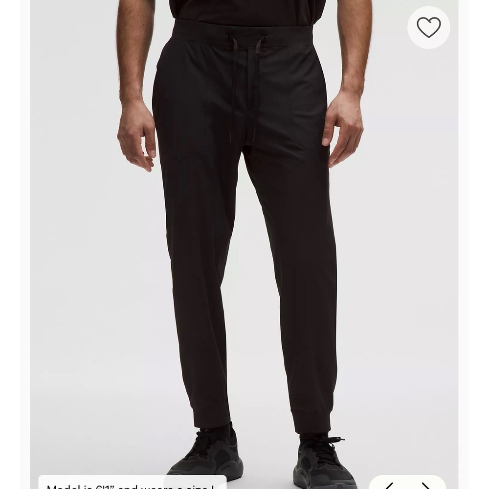 Lululemon ABC Jogger Black Warpstreme Tapered Pants Mens Size L 30" inseam #175